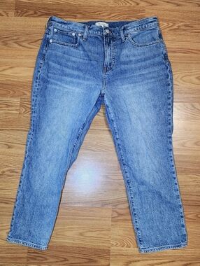 Madewell The Perfect Vintage Jeans Womens 32P Blue High Rise Straight Denim